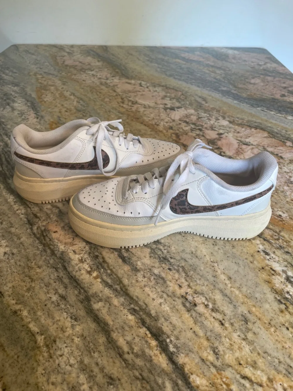 Nike Court Platform Sneakers  Vision Alta Leopard Print Size 8.5